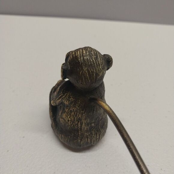 Vintage Monkey Chimpanzee Candle Snuffer Carved Resin & Wood Safari Decorative - Picture 3 of 9